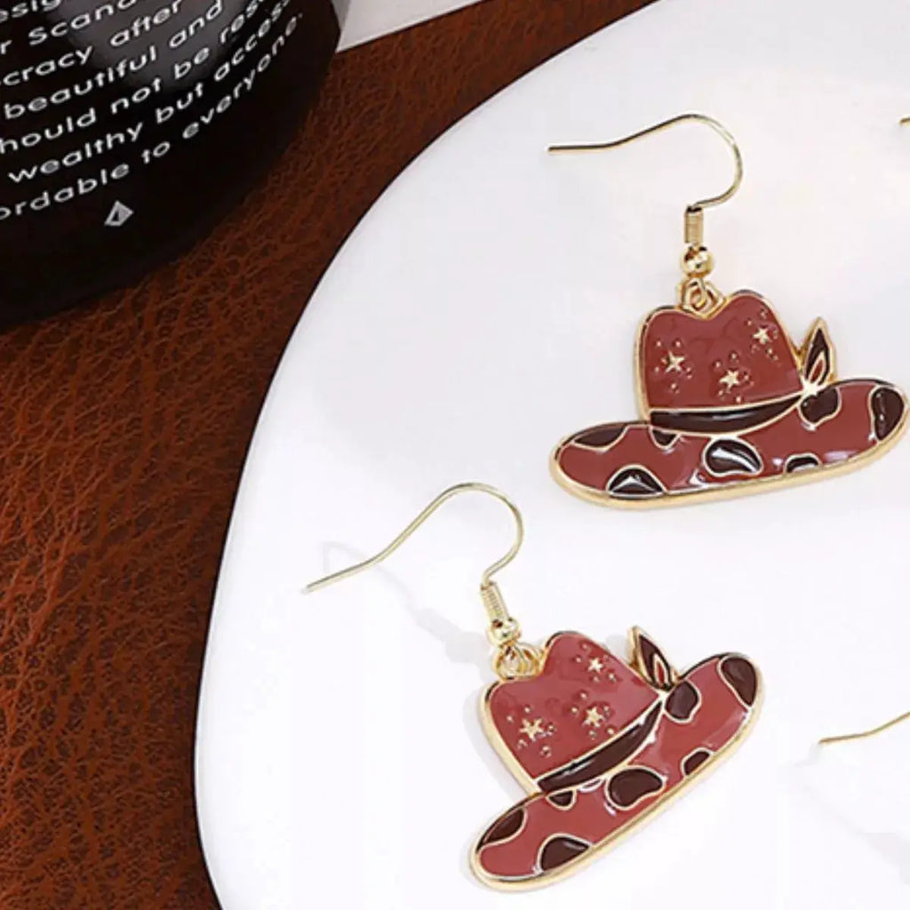 Cowboy Hat & Bottle Dangle Earrings by Trendsi
