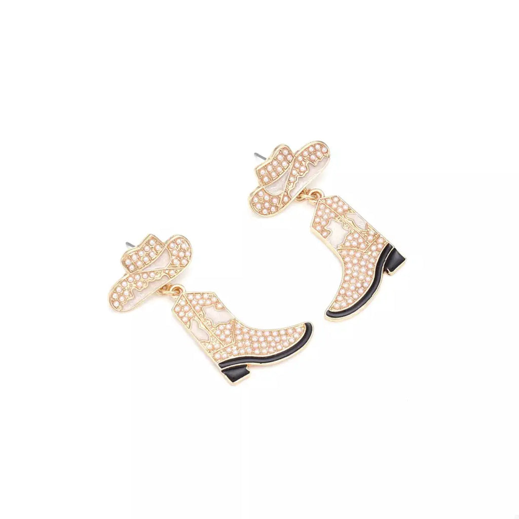 Cowboy Hat and Boot Dangle Earrings by Trendsi