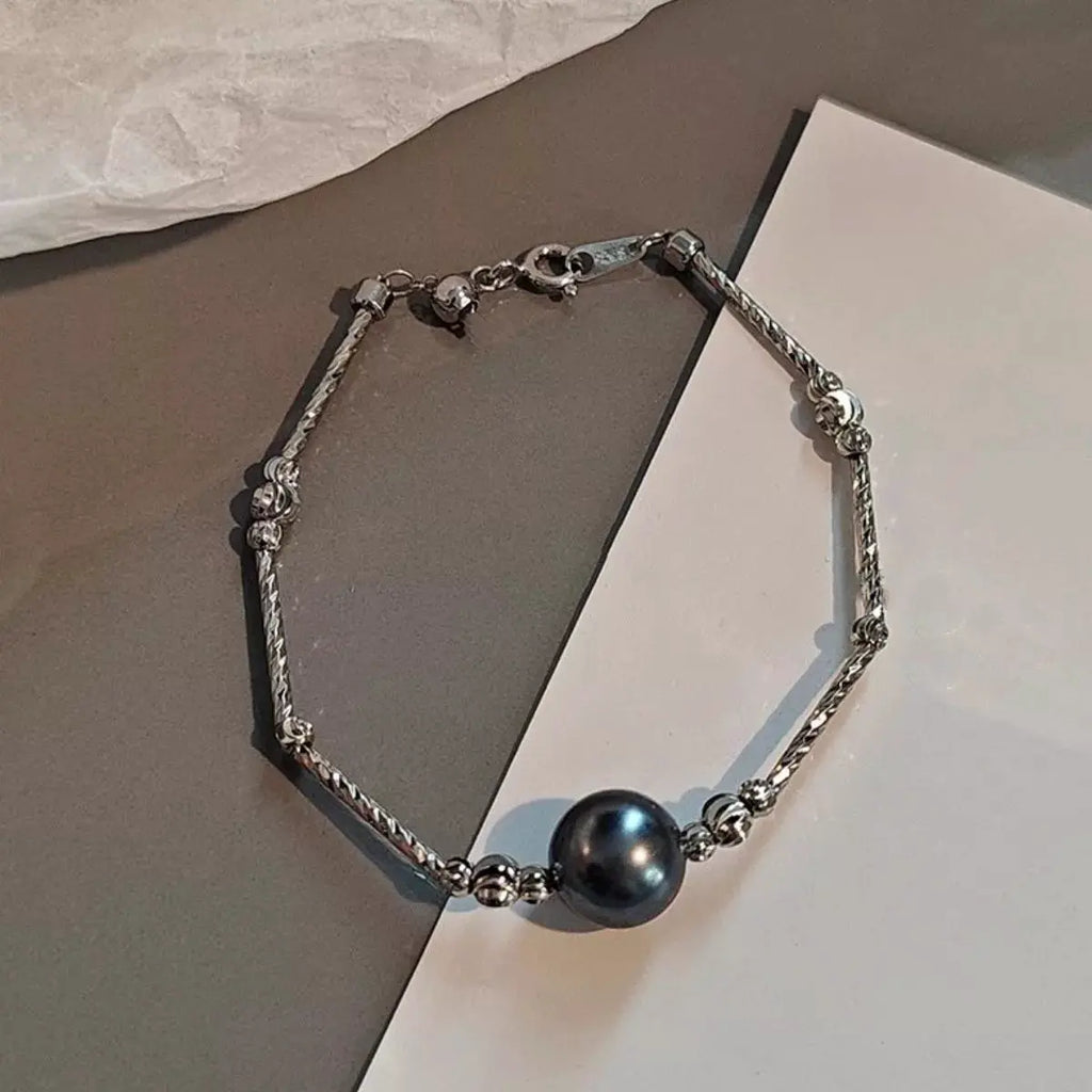Pearl Accent Chain Bracelet by Trendsi
