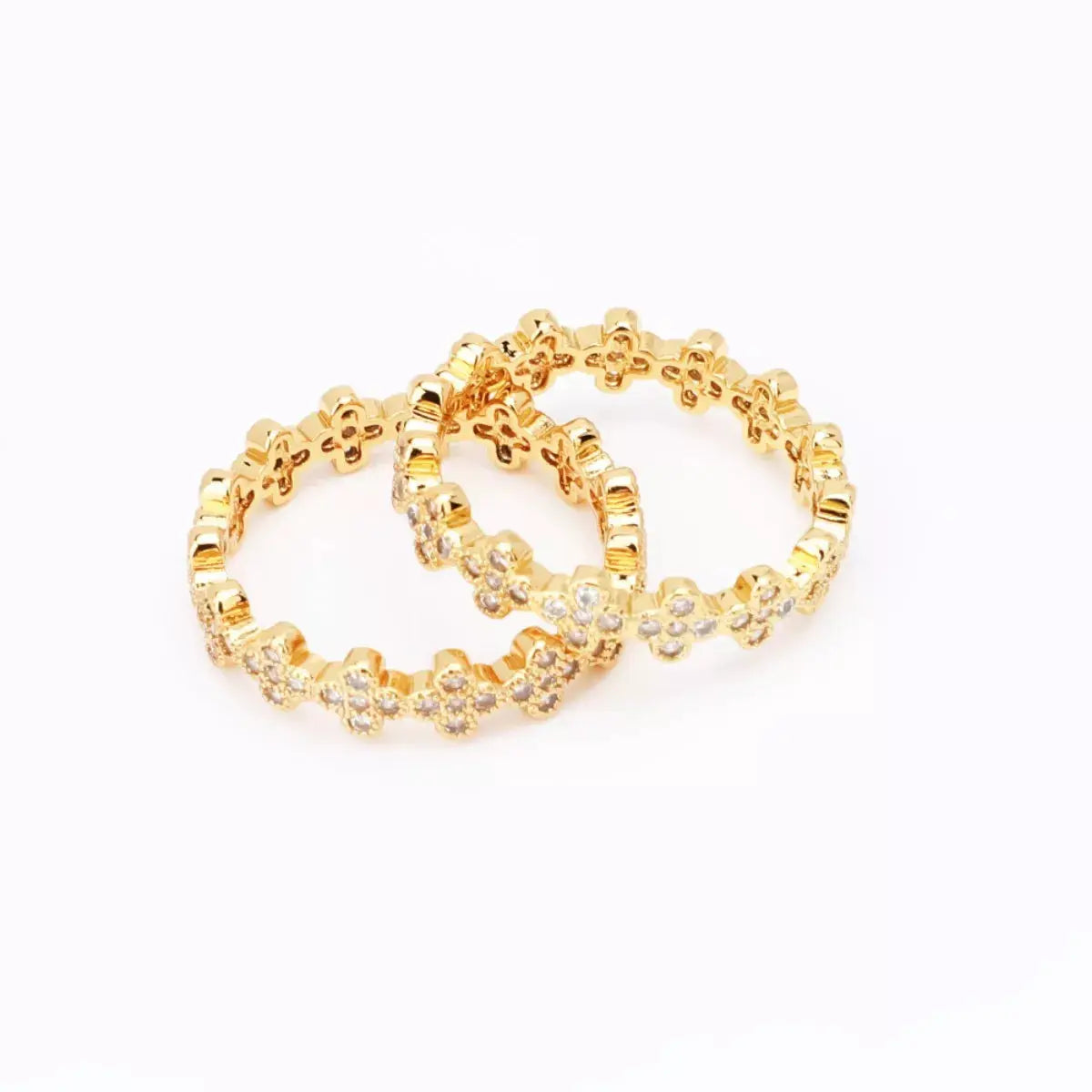 18K Gold-Plated Zircon Ring by Trendsi