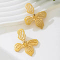 18K Gold-Plated Butterfly Flower Statement Earrings by Trendsi