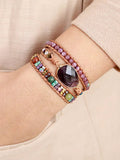 Triple-Layer Amethyst Bracelet by Trendsi