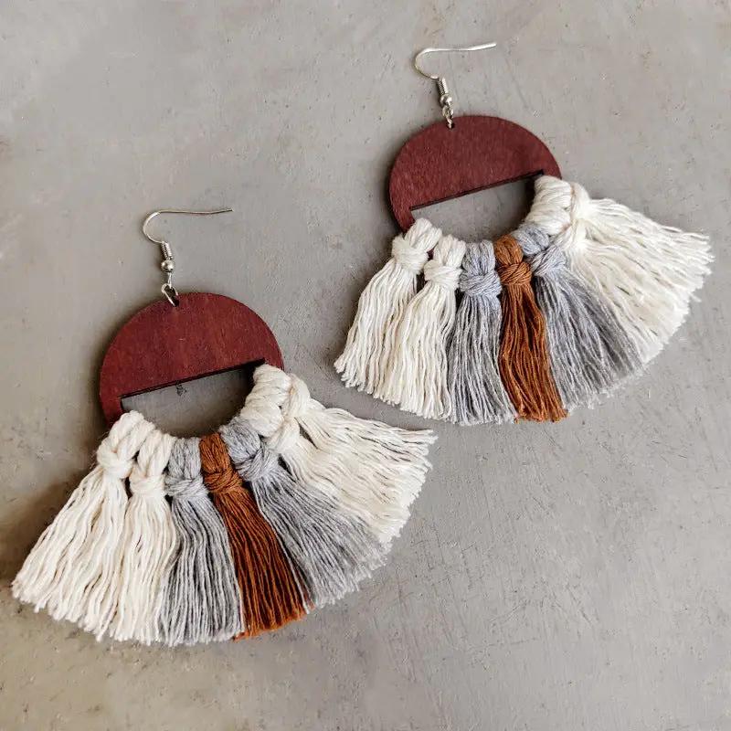 Tassel Detail Drop Earrings by Trendsi