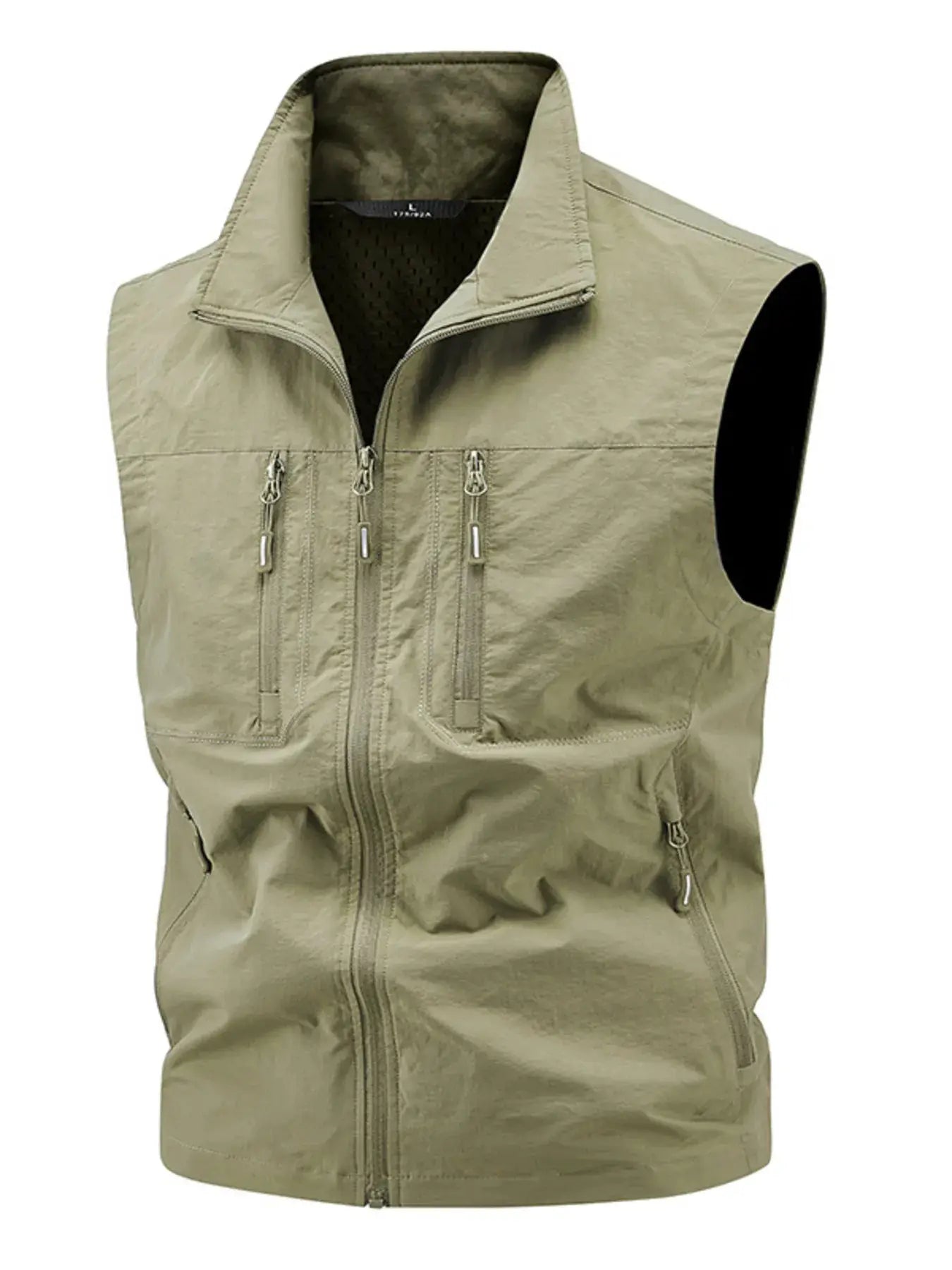 Men's Plus Size Lightweight Multi-Pocket Outdoor Vest by Trendsi