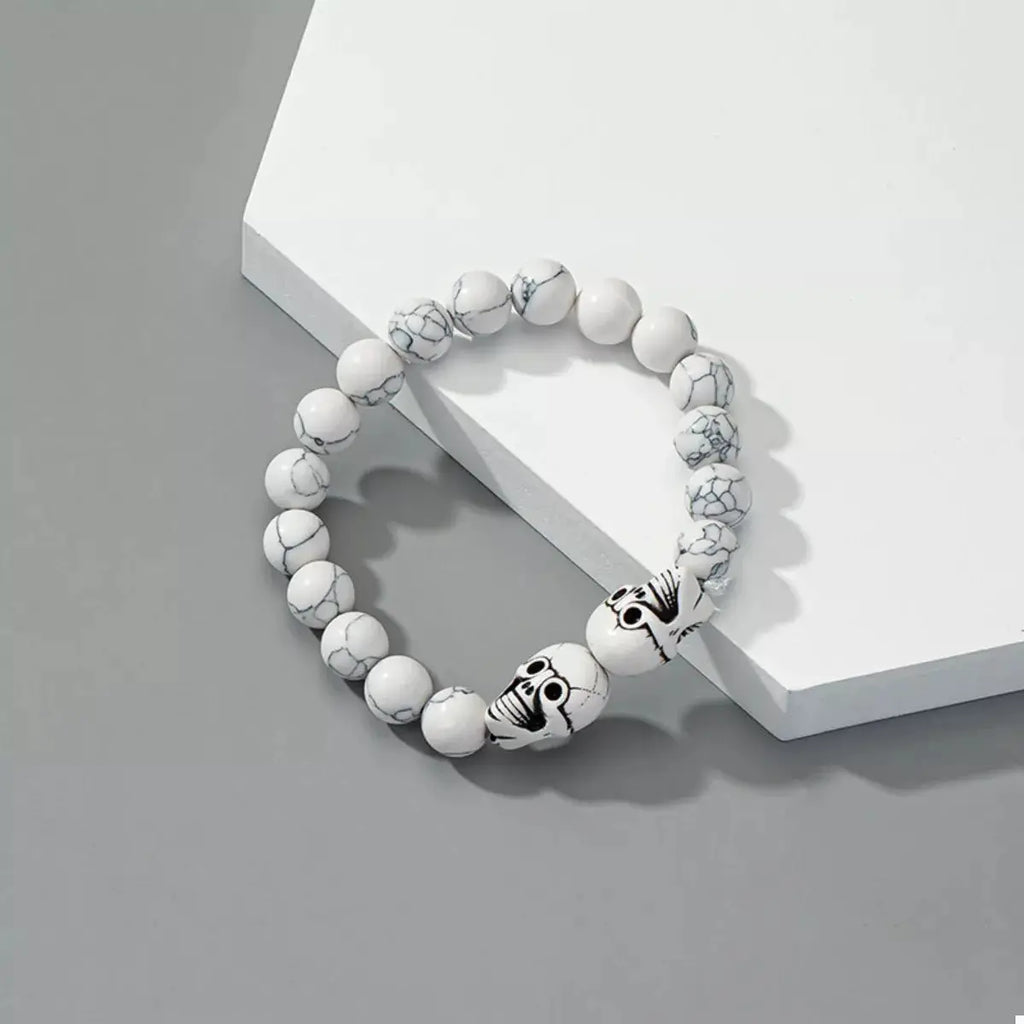 Halloween Skull Beaded Bracelet by Trendsi