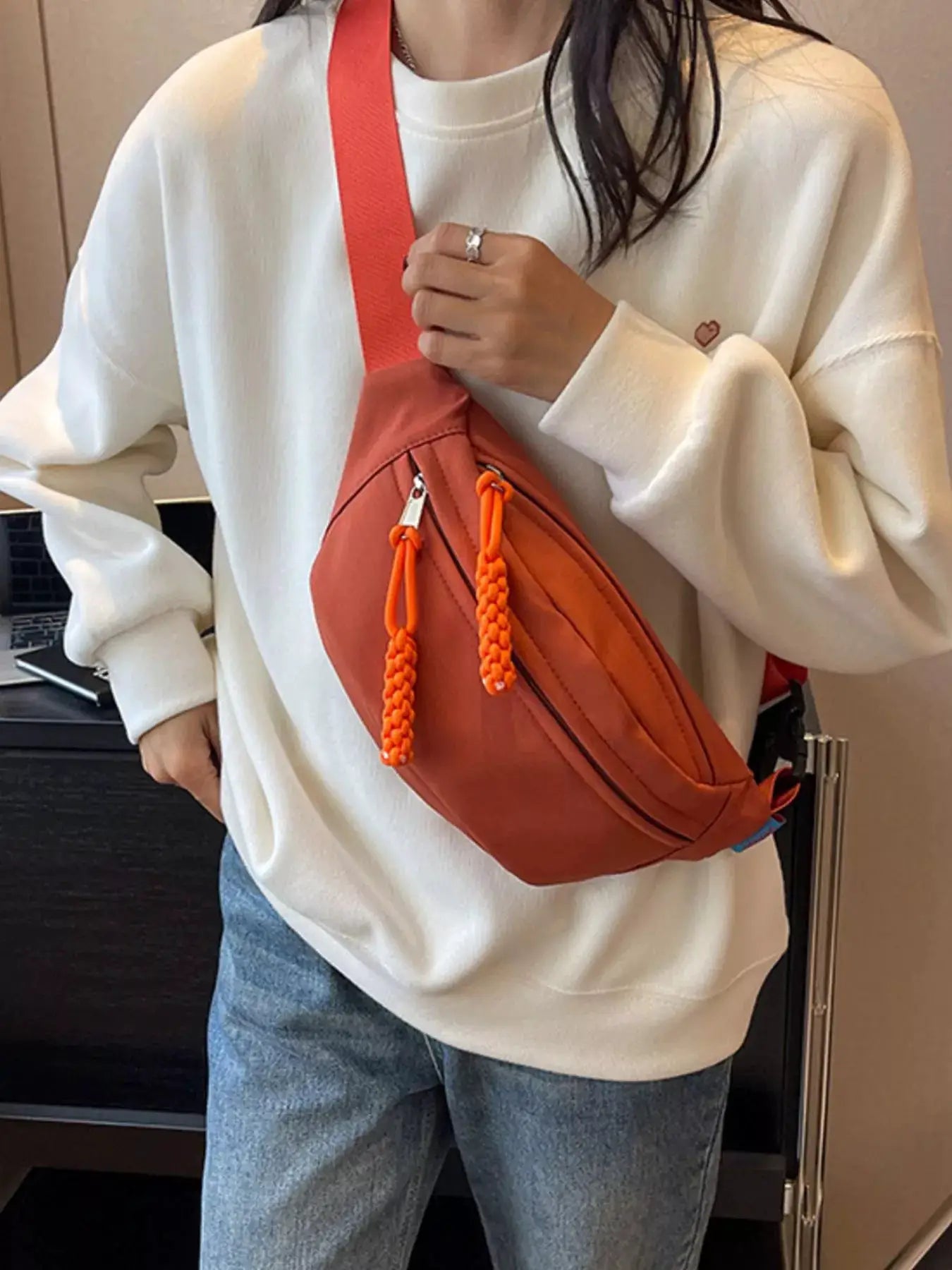 Lightweight Crossbody Bag with Tassel Detail by Trendsi