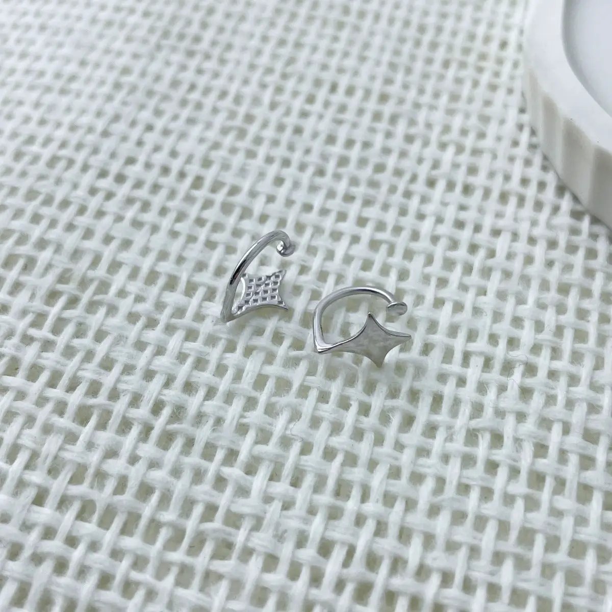 925 Sterling Silver Star Cuff Earrings by Trendsi