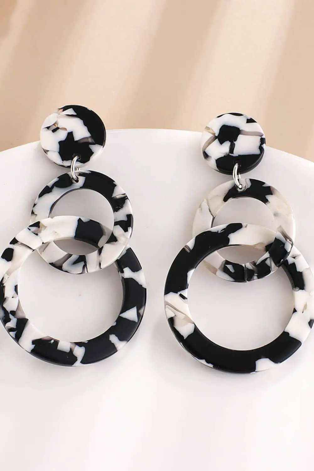Acrylic Double-Hoop Earrings by Trendsi