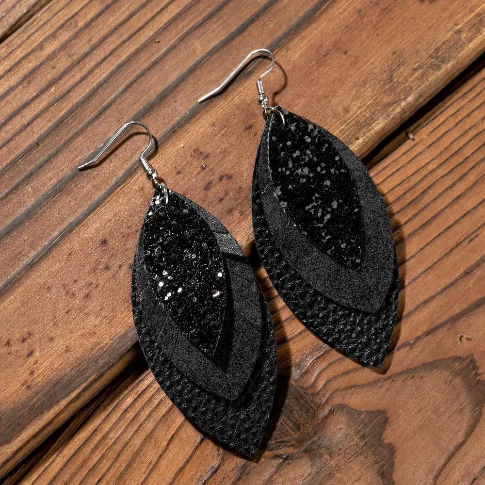 PU Leather Drop Earrings by Trendsi