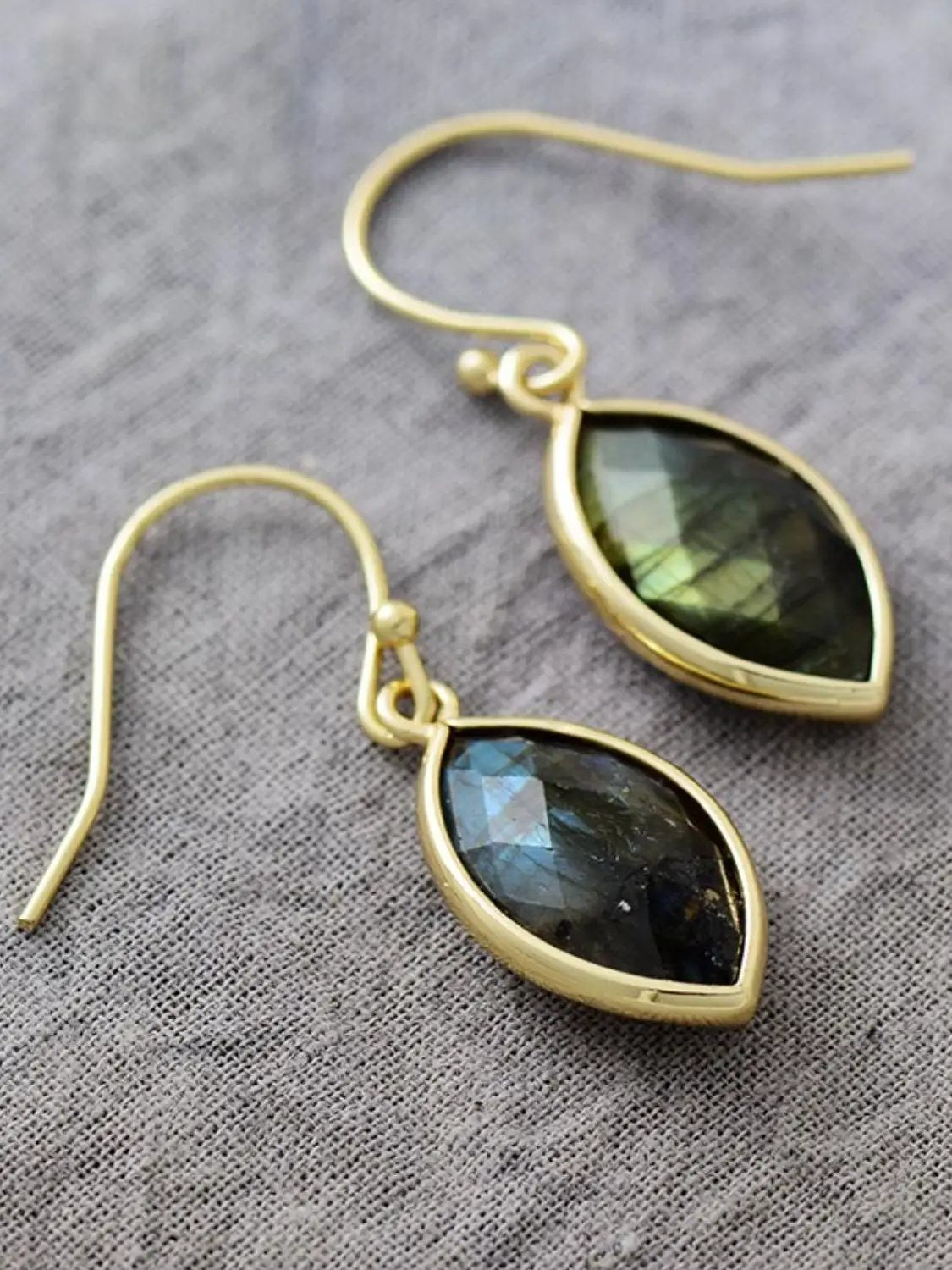 Geometrical Shape Natural Stone Dangle Earrings by Trendsi