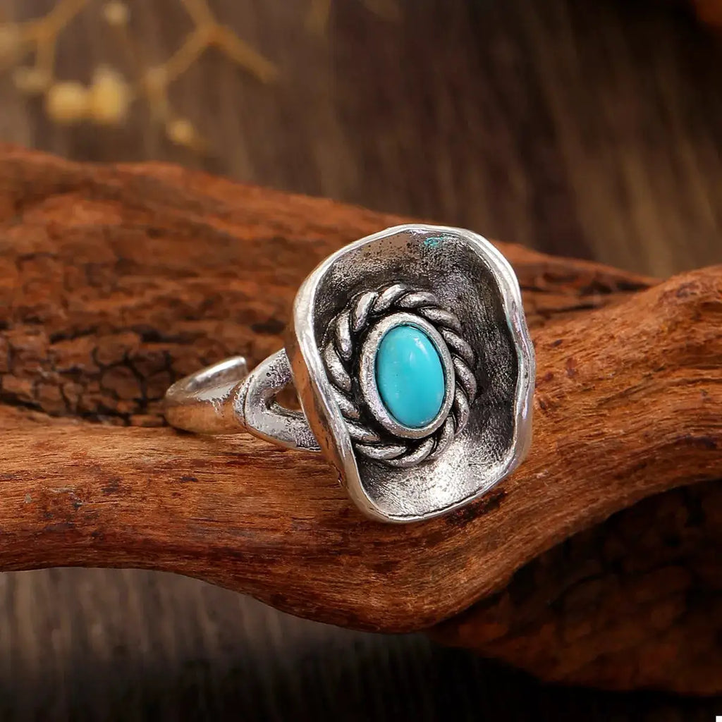 4 Piece Vintage Western Style Bull Head Rings by Trendsi
