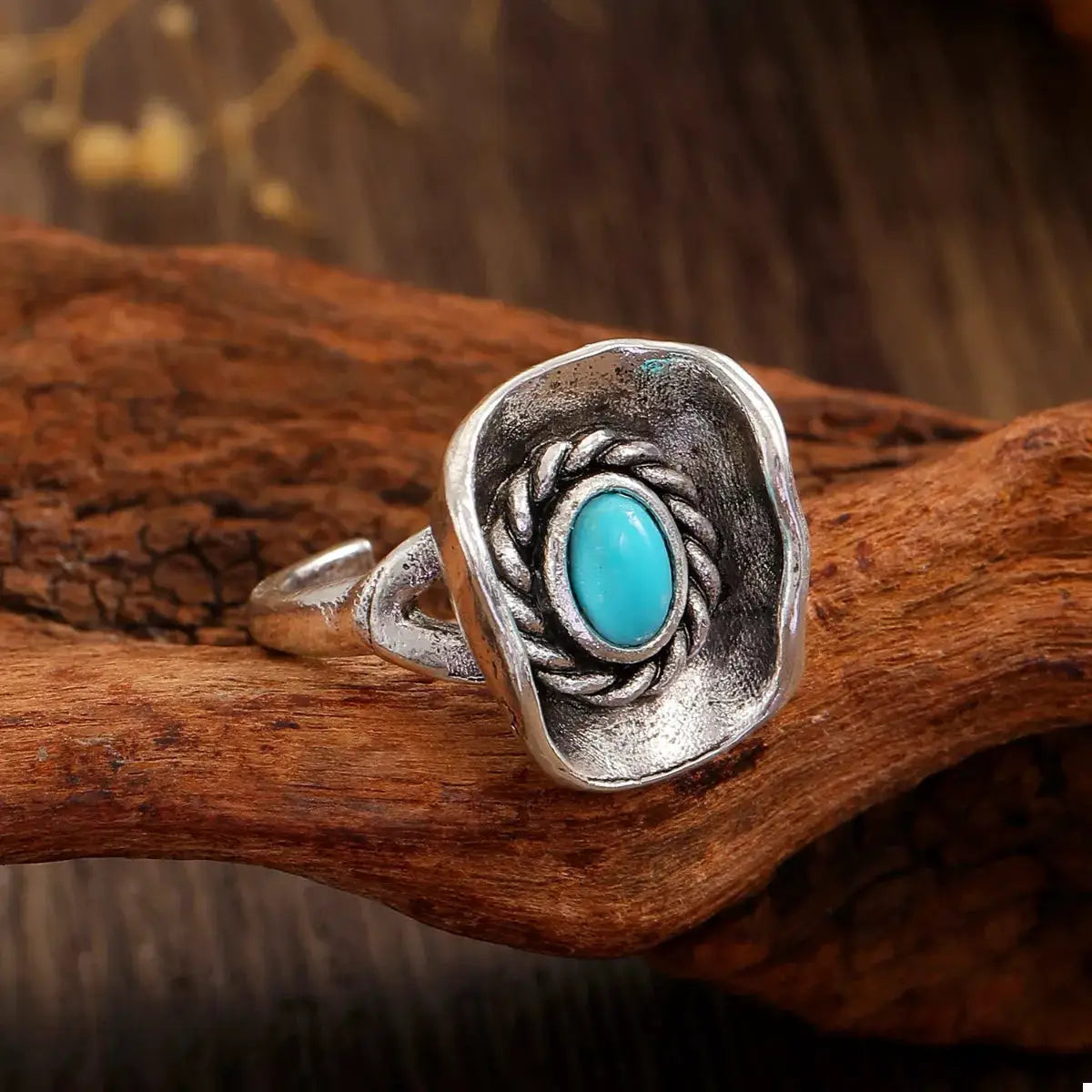 4 Piece Vintage Western Style Bull Head Rings by Trendsi