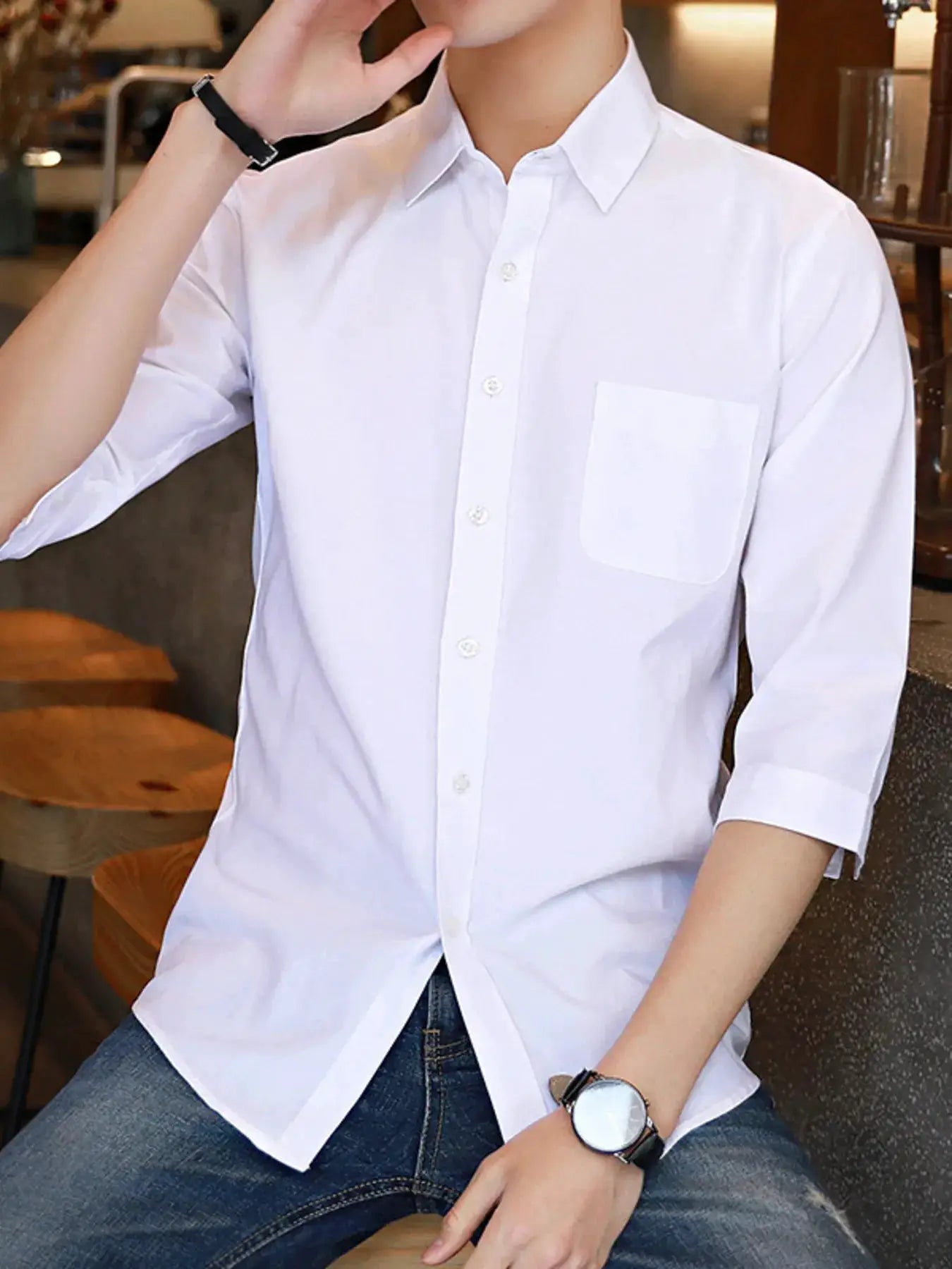 Men's Plus Size Casual Button Up Shirt by Trendsi