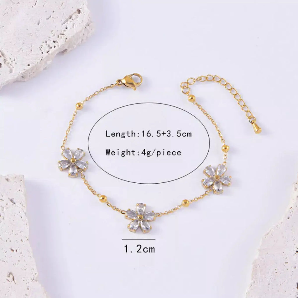 18K Gold-Plated Flower Jewelry Set by Trendsi