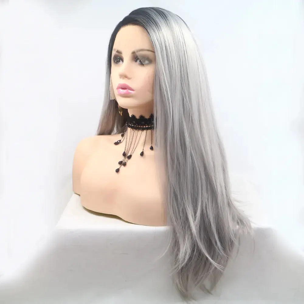 13*3" Lace Front Wigs Synthetic Long Straight 24" 130% Density by Trendsi
