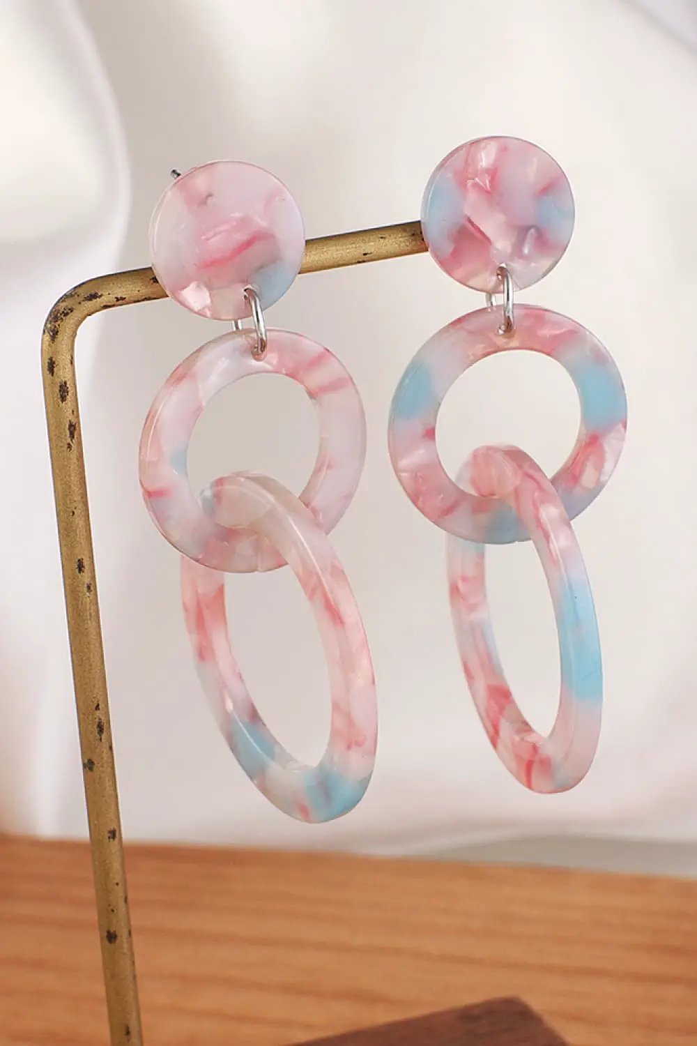 Acrylic Double-Hoop Earrings by Trendsi