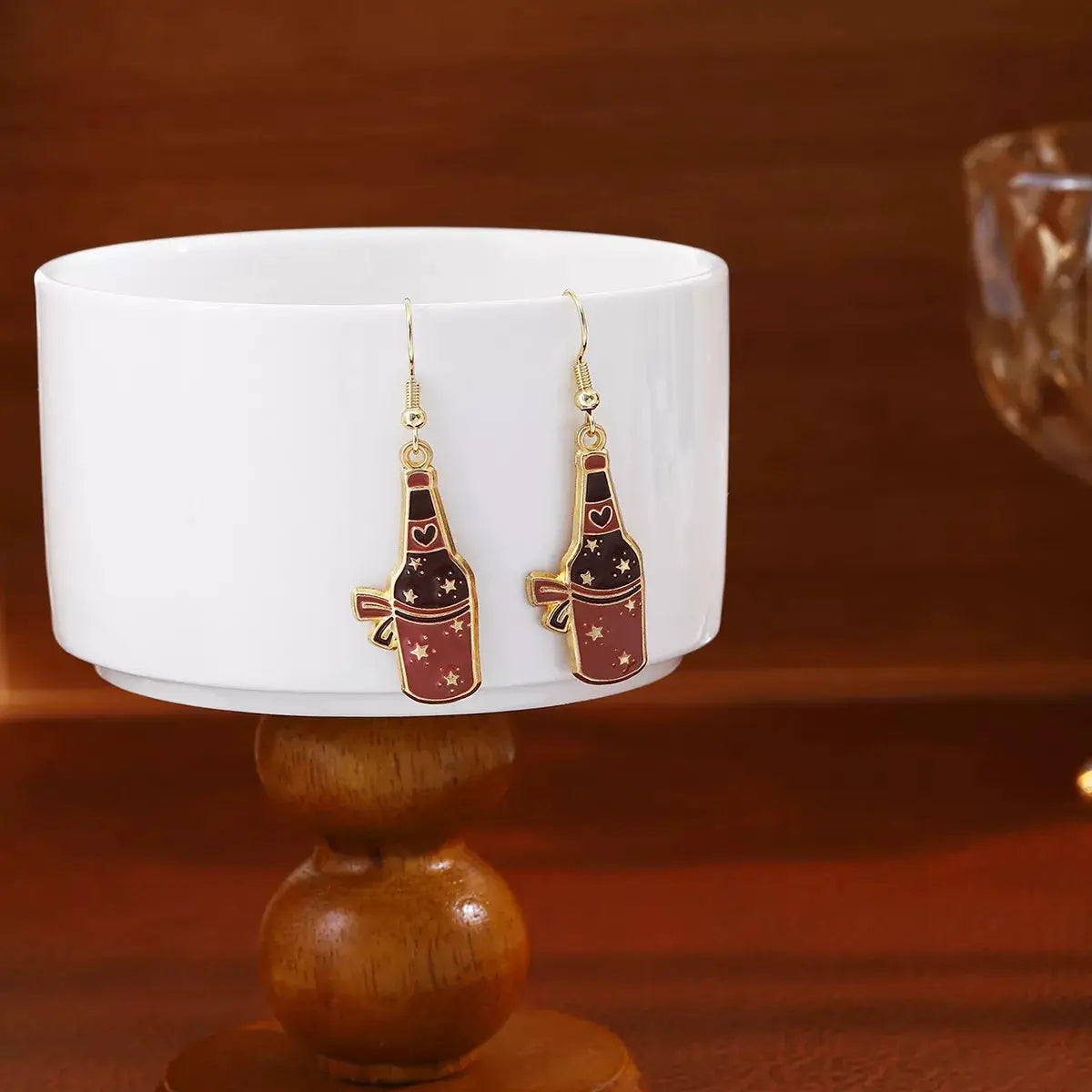 Cowboy Hat & Bottle Dangle Earrings by Trendsi