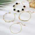 4-Piece 18K Gold-Plated Alloy Resin Bracelet by Trendsi