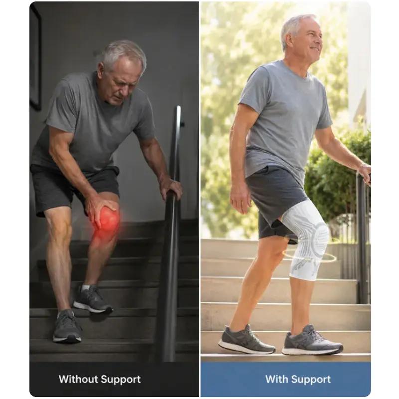 Adjustable Smart-Knob Knee Brace — Patella Gel Pad, Side Stabilizers, Compression Support for Pain Relief & Recovery by eprolo