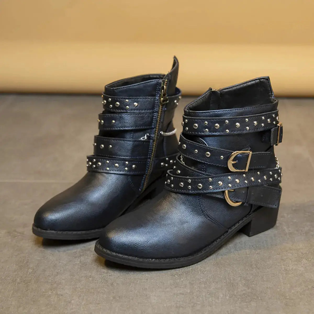Round Toe Block Heels Boots by Trendsi