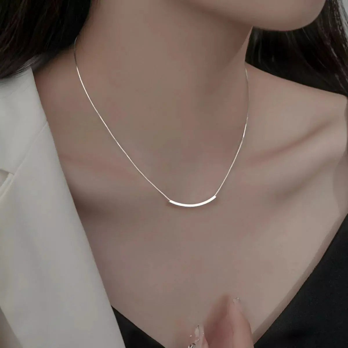 925 Sterling Silver Chain Necklace by Trendsi