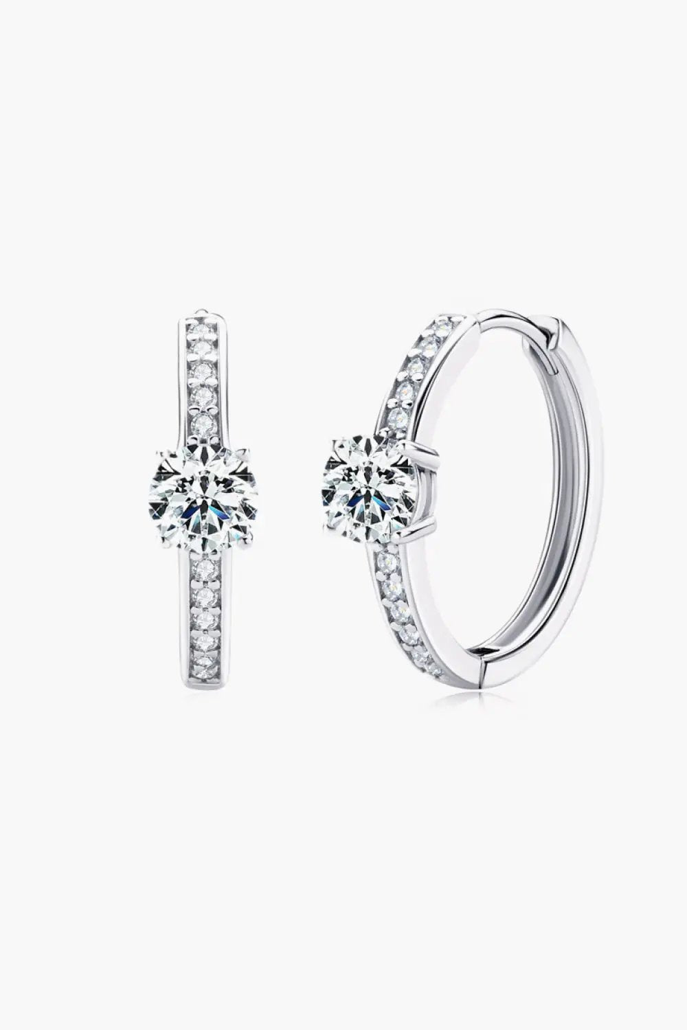 Carry Your Love 1 Carat Moissanite Platinum-Plated Earrings by Trendsi