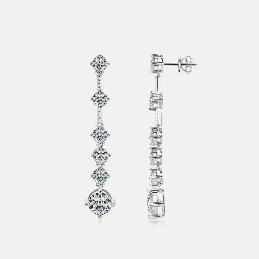 4 Carat Moissanite 925 Sterling Silver Earrings by Trendsi