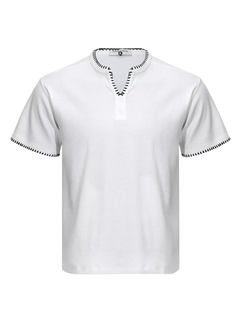 Men's Notched Short Sleeve Top by Trendsi