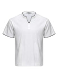 Men's Notched Short Sleeve Top by Trendsi