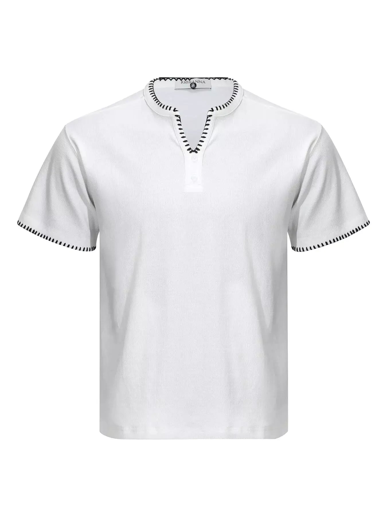 Men's Notched Short Sleeve Top by Trendsi