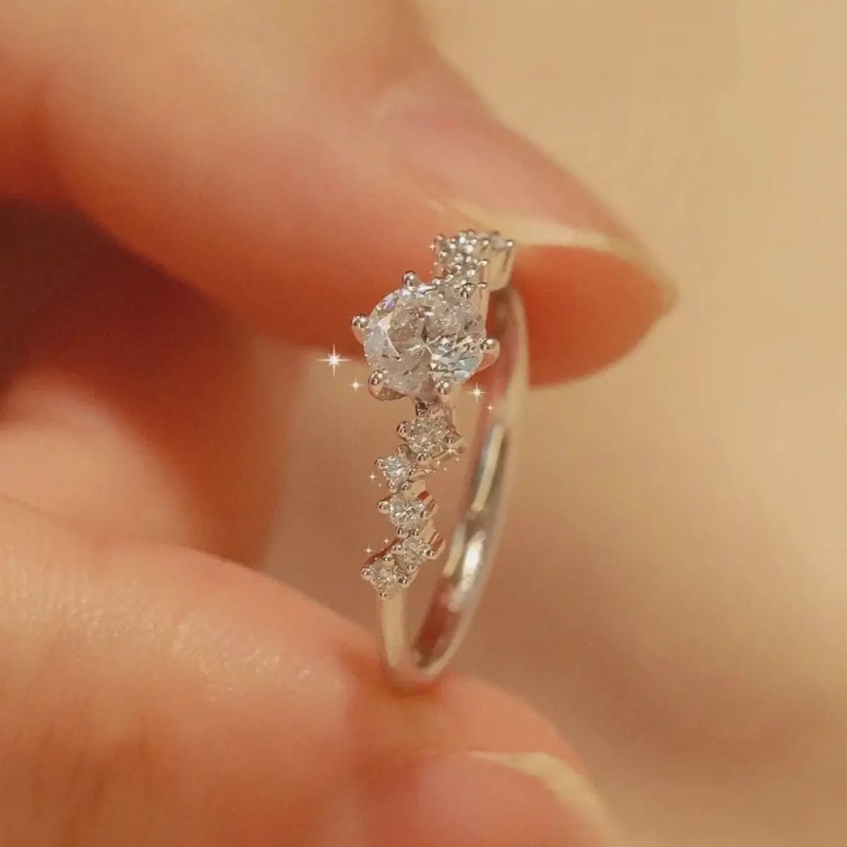 1 Carat Moissanite 925 Sterling Silver Ring by Trendsi