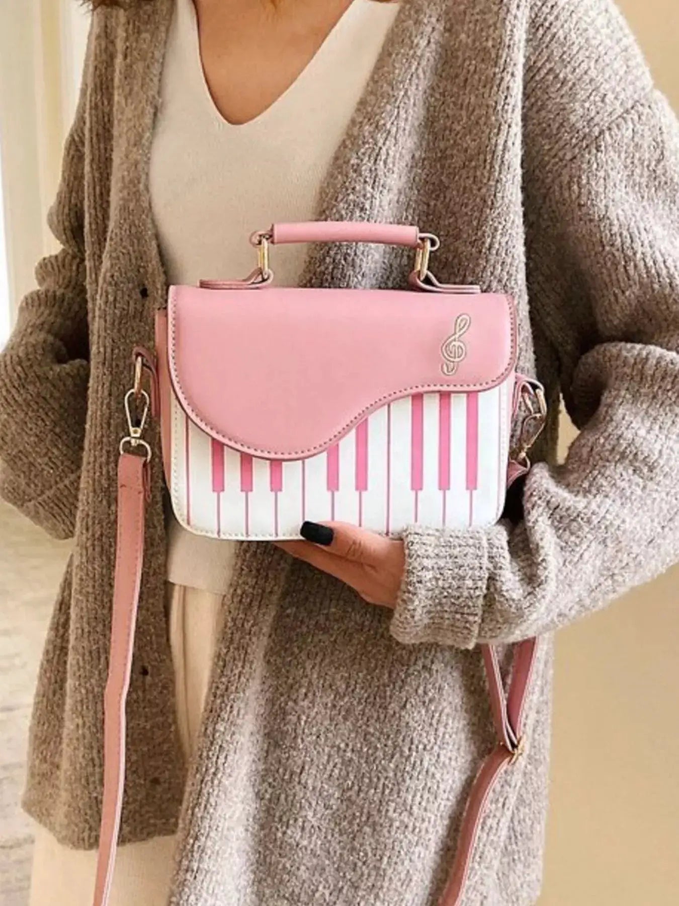 Piano Keys Crossbody Bag by Trendsi
