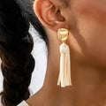 18K Gold-Plated Tassel Earrings by Trendsi