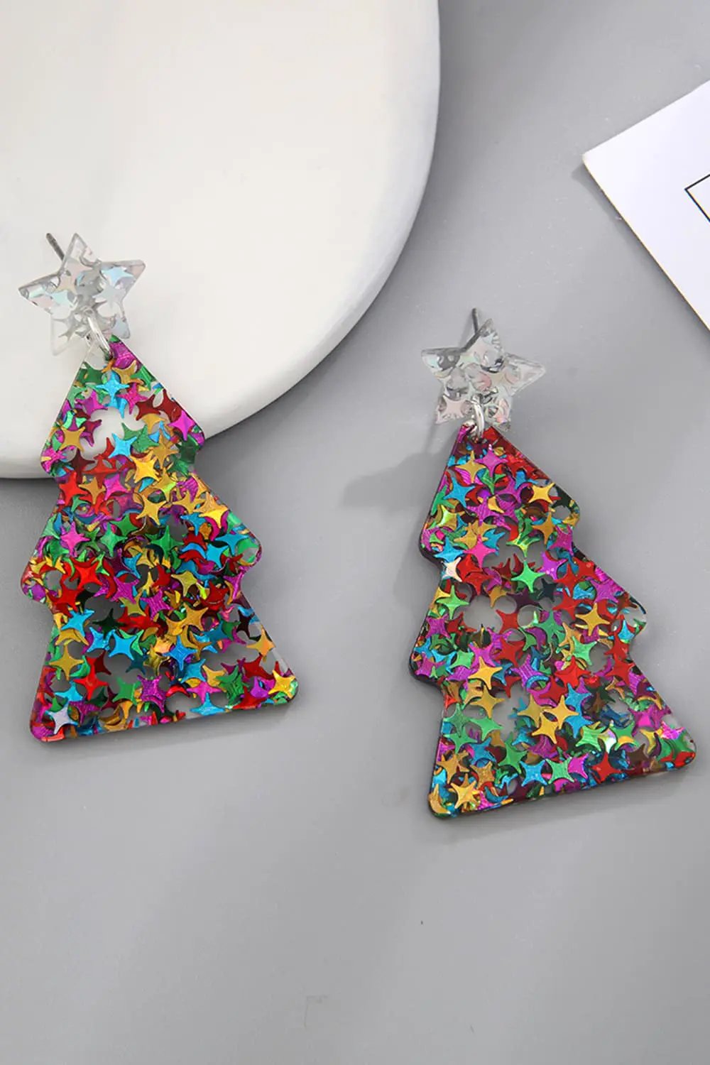 Christmas Tree Acrylic Earrings by Trendsi
