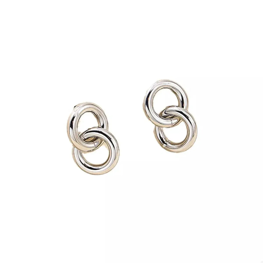 Interlocked Chain Link Stud Earrings by Trendsi