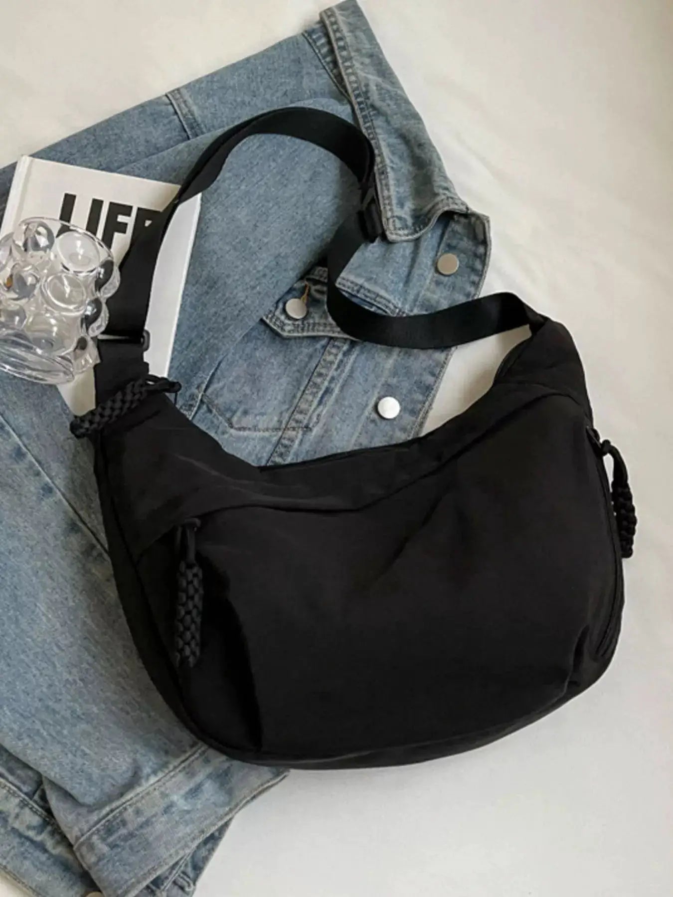 Casual Solid Color Lightweight Crossbody Bag by Trendsi