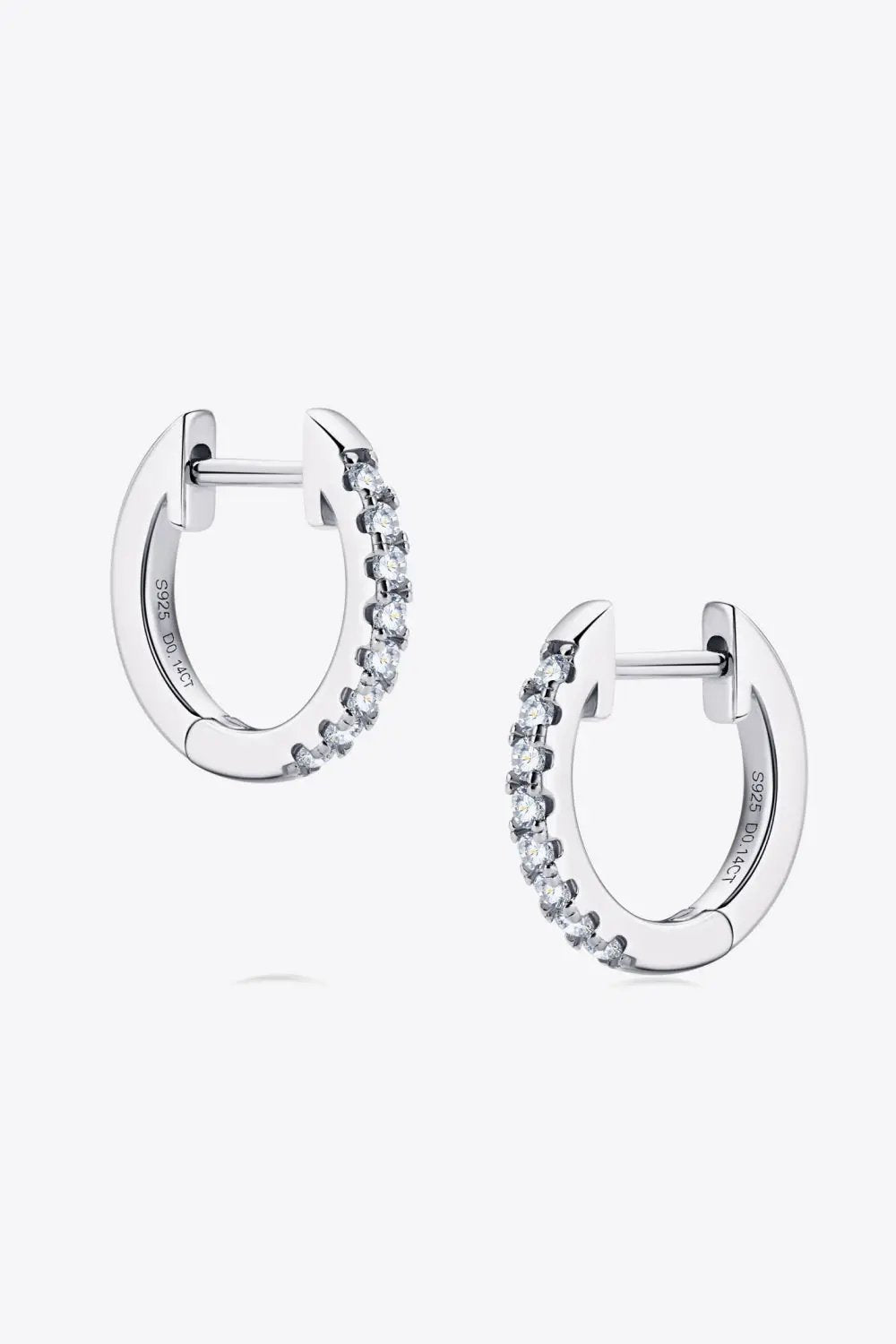 Moissanite 925 Sterling Silver Huggie Earrings by Trendsi