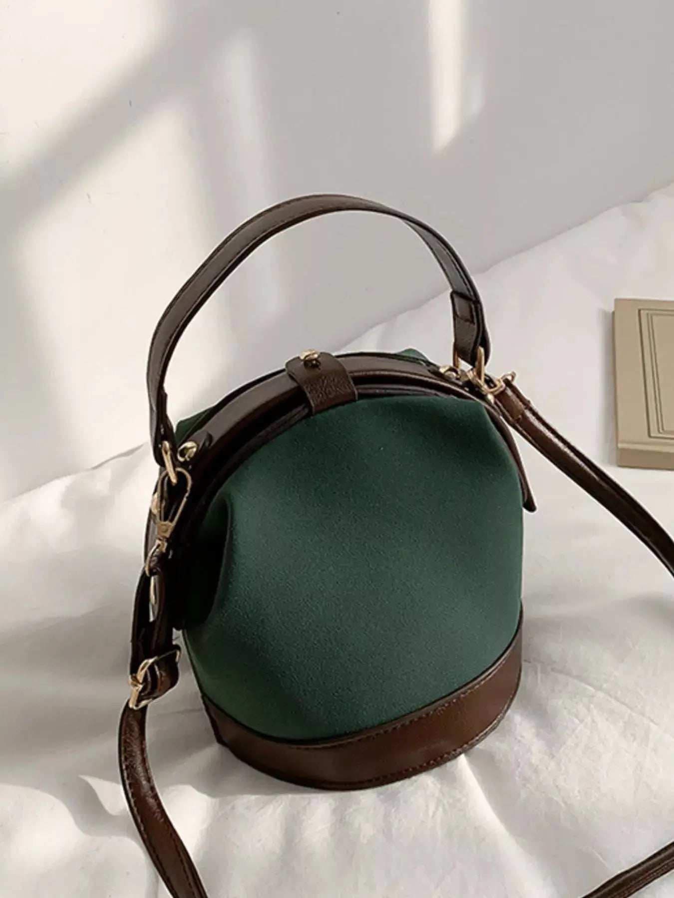 Two-Tone Bucket Crossbody Bag by Trendsi