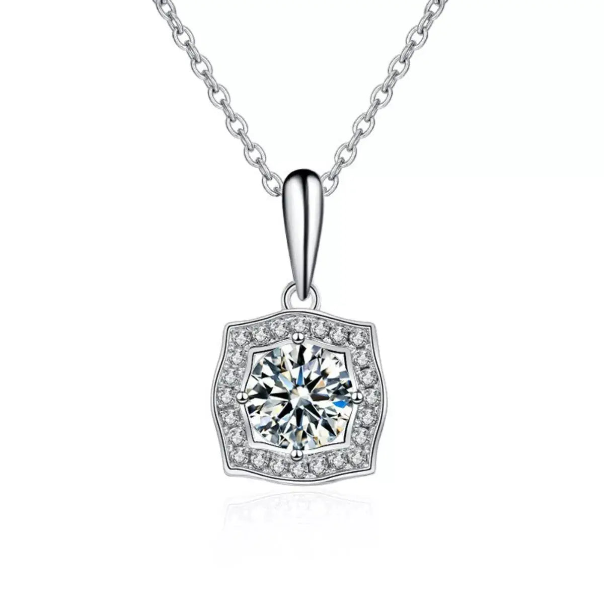 1 Carat Moissanite 925 Sterling Silver Necklace by Trendsi