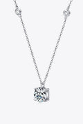 2 Carat Moissanite 4-Prong 925 Sterling Silver Necklace by Trendsi