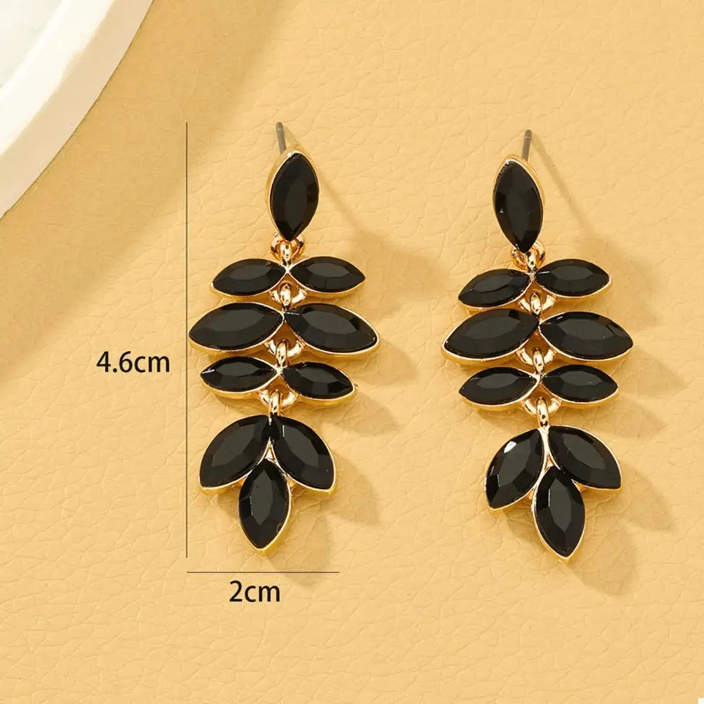 18K Gold-Plated Alloy Resin Leaf Drop Earrings by Trendsi