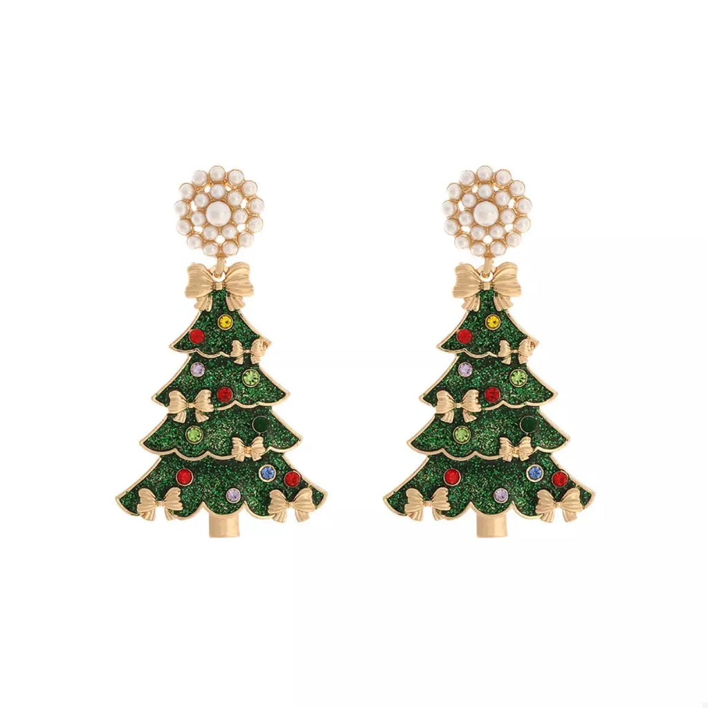 Christmas Tree Bow Earrings by Trendsi