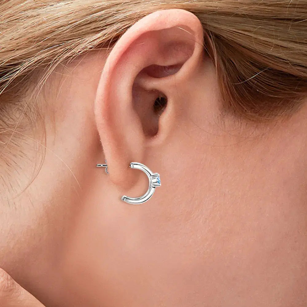 Moissanite 925 Sterling Silver Earrings by Trendsi