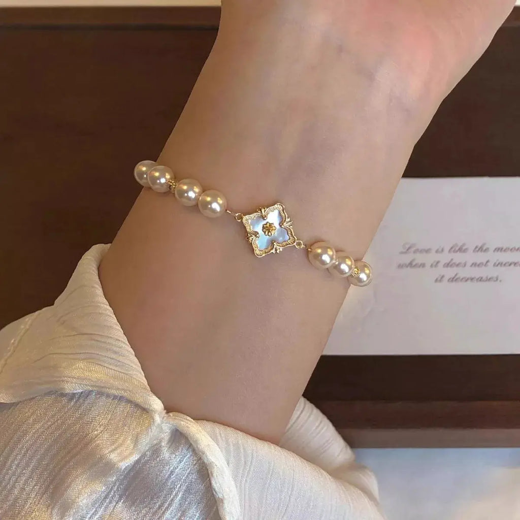 18K Gold-Plated Pearl Bracelet by Trendsi