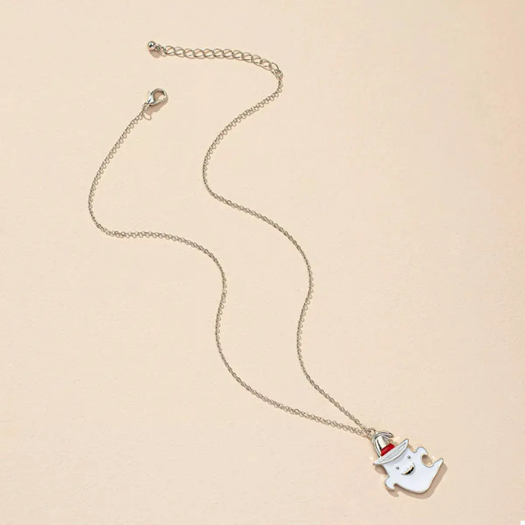 Halloween Cute Ghost Pendant Necklace by Trendsi