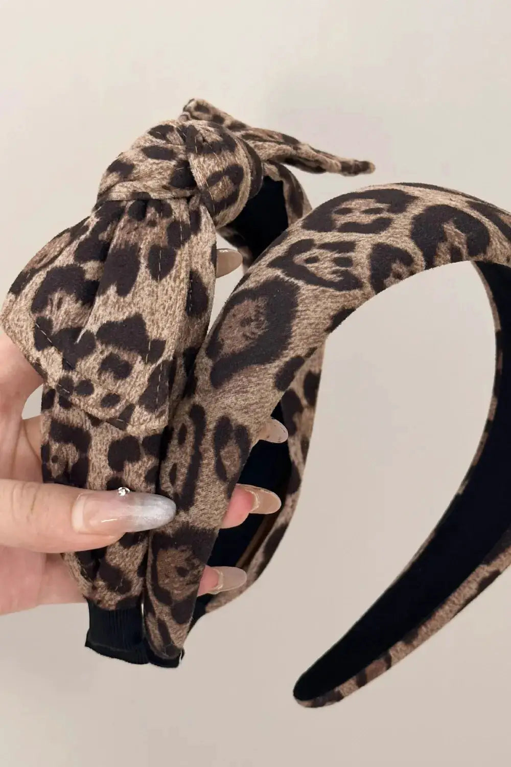 Leopard Polyester Wide Headband by Trendsi