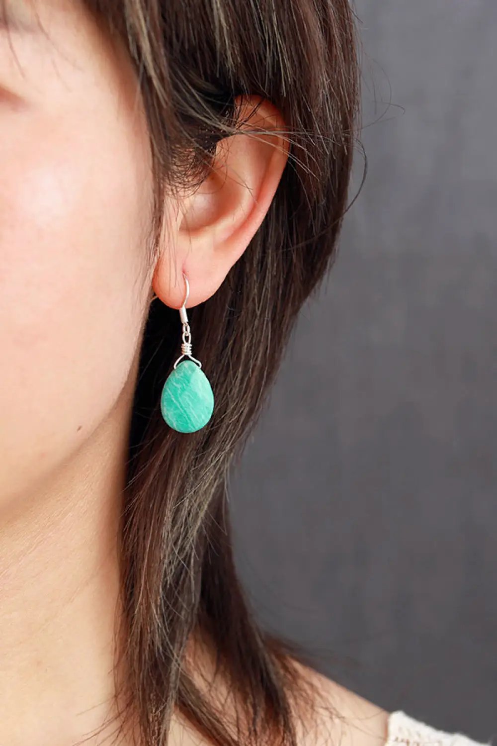Handmade Natural Stone Teardrop Earrings by Trendsi