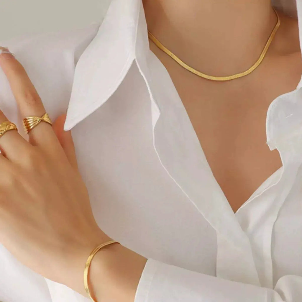 18K Gold-Plated Titanium Steel Necklace by Trendsi