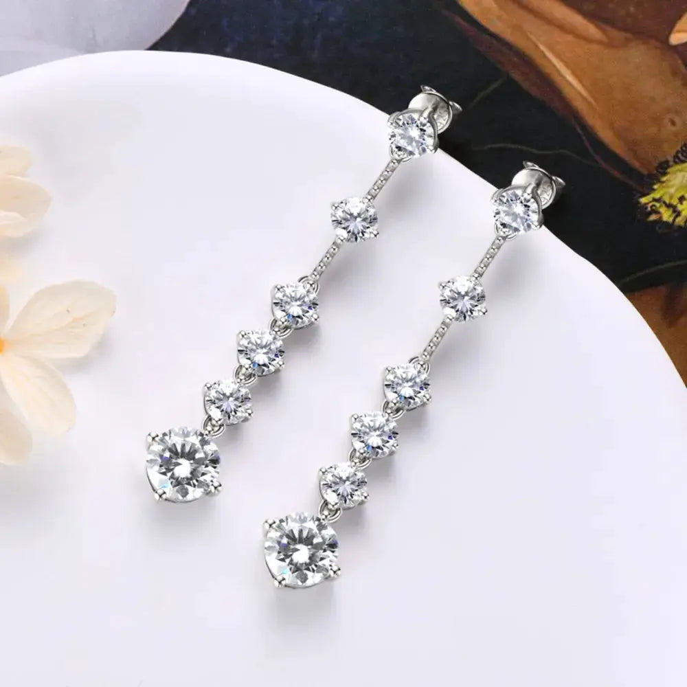 4 Carat Moissanite 925 Sterling Silver Earrings by Trendsi