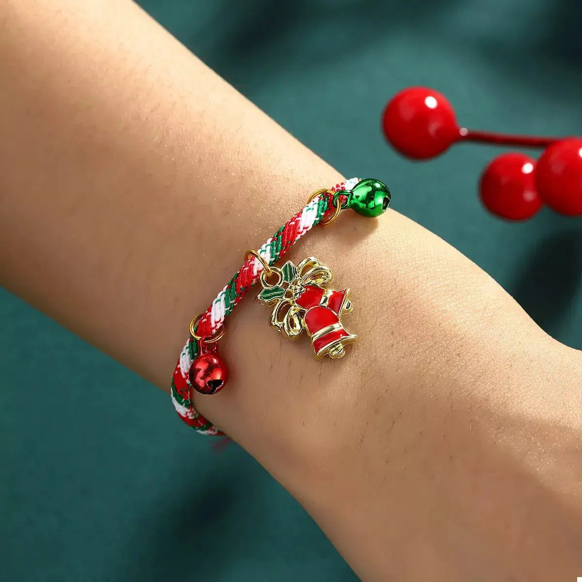 Christmas Charm Braided Rope Bracelet by Trendsi